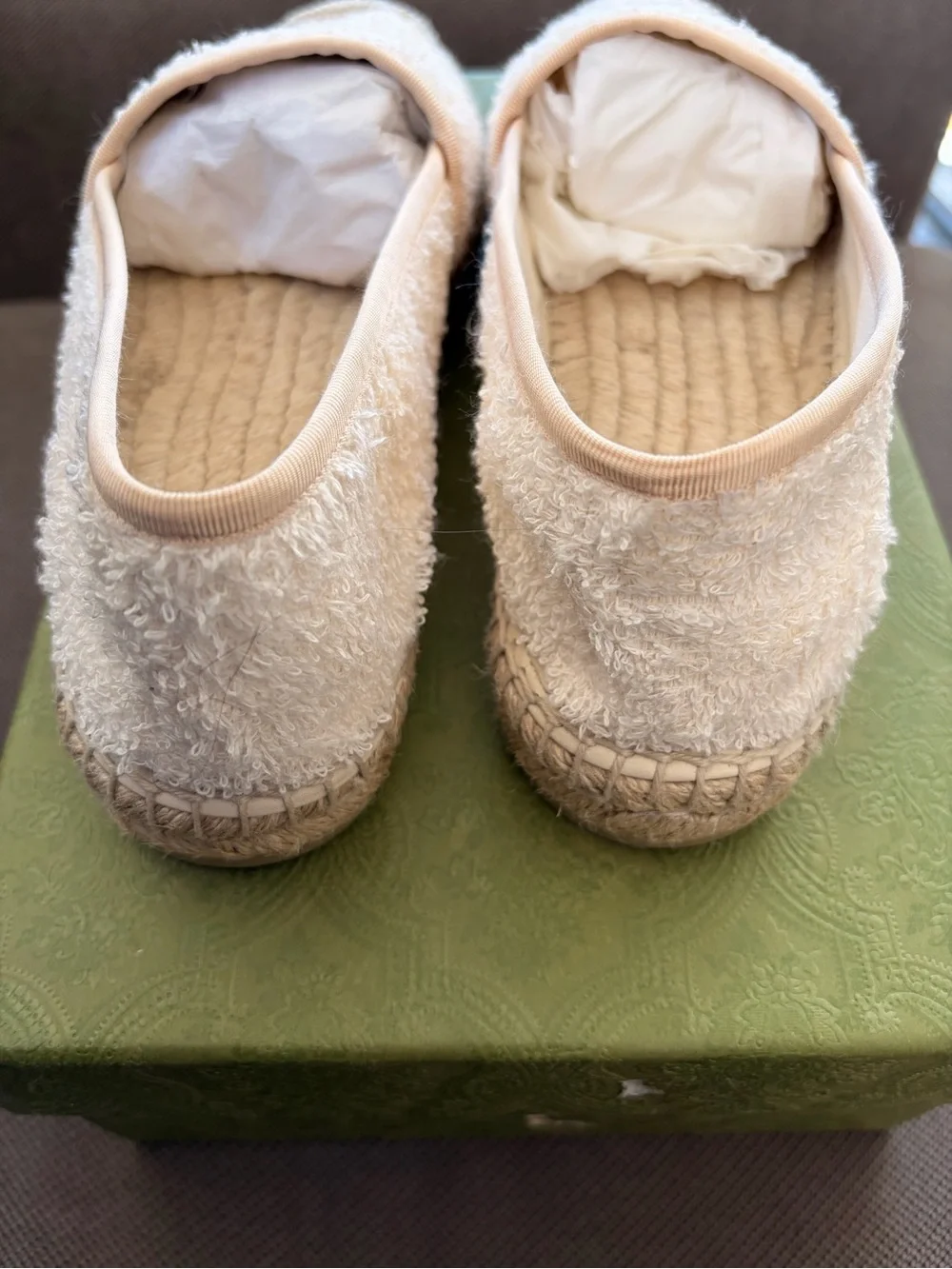 Gucci Cream Terrycloth Espadrille 38.5